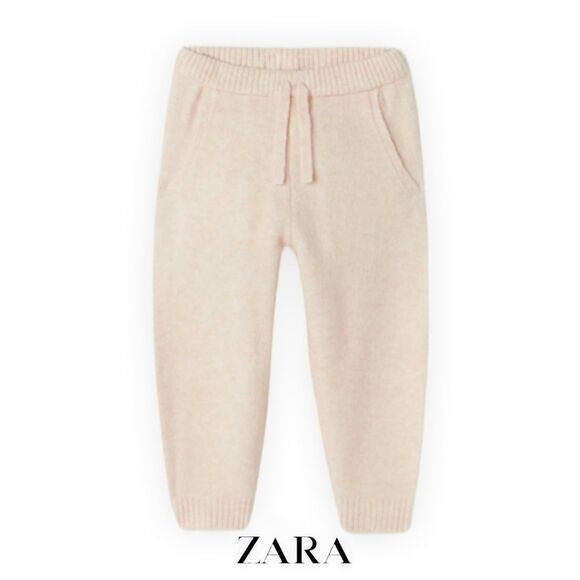 ZARA Kids | Ecru | KNIT JOGGER PANTS - Picture 1 of 5